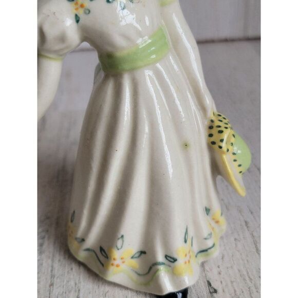 Art Studio girl‎ green dress Pottery figure decor - Picture 5 of 9